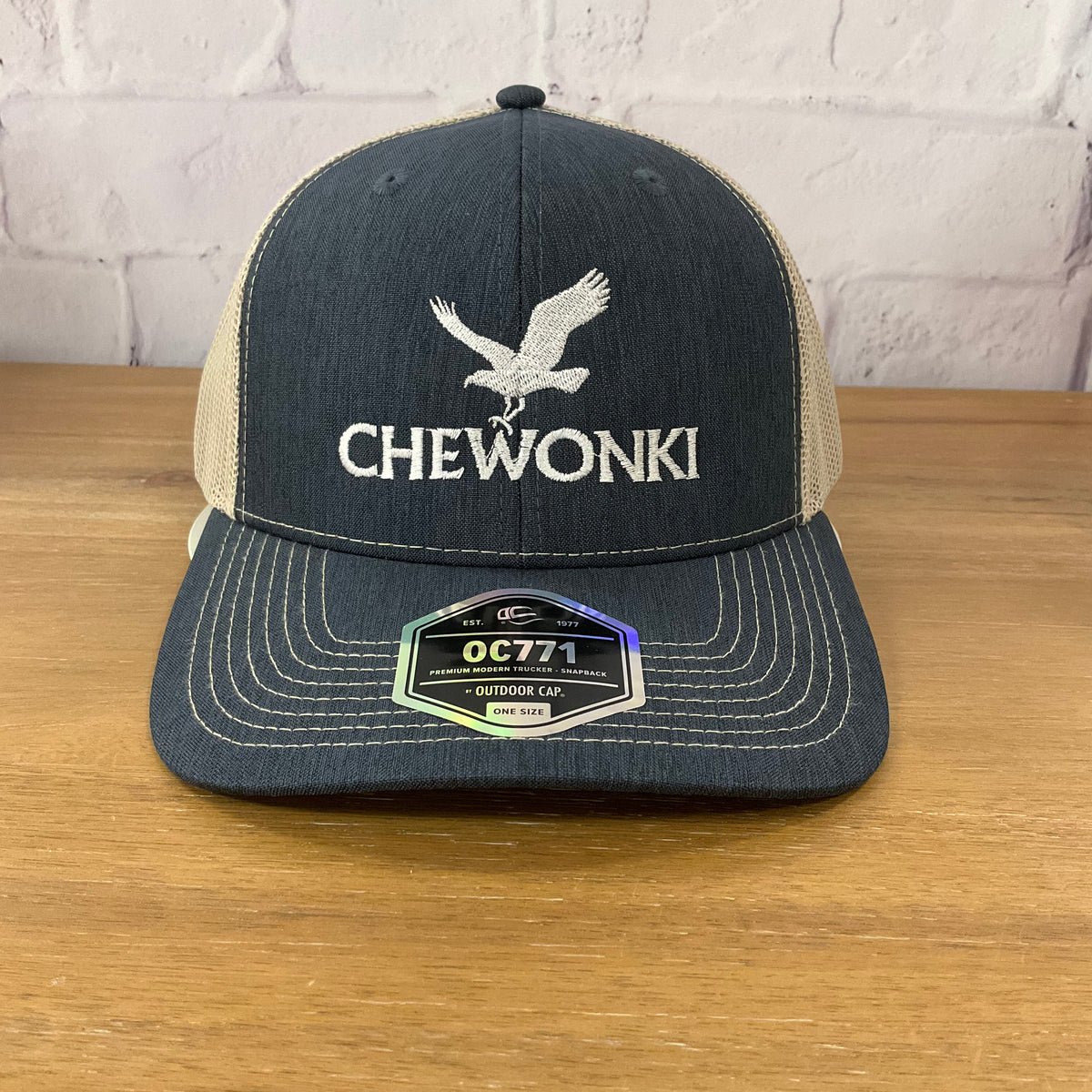 Premium Cotton Blend Snapback Trucker Hat Embroidered ililily PREMIUM Letter M Embroidered Cotton Trucker Cap  main image 3